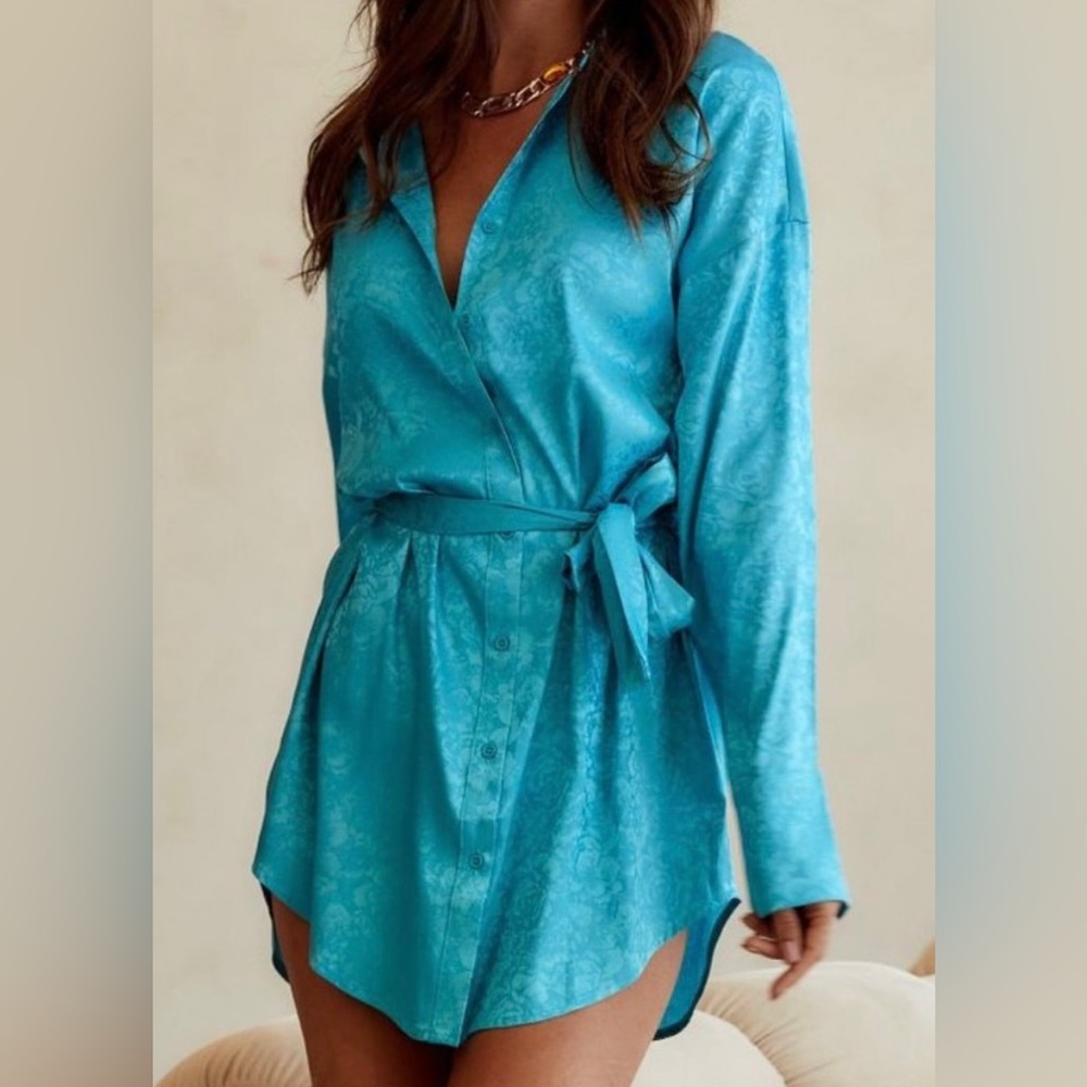 NWT 12th Tribe After Party Dress in Aqua